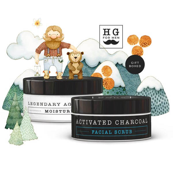 HG For Men Little Treasure Legendary Moisturiser & Facial Scrub Gift Set