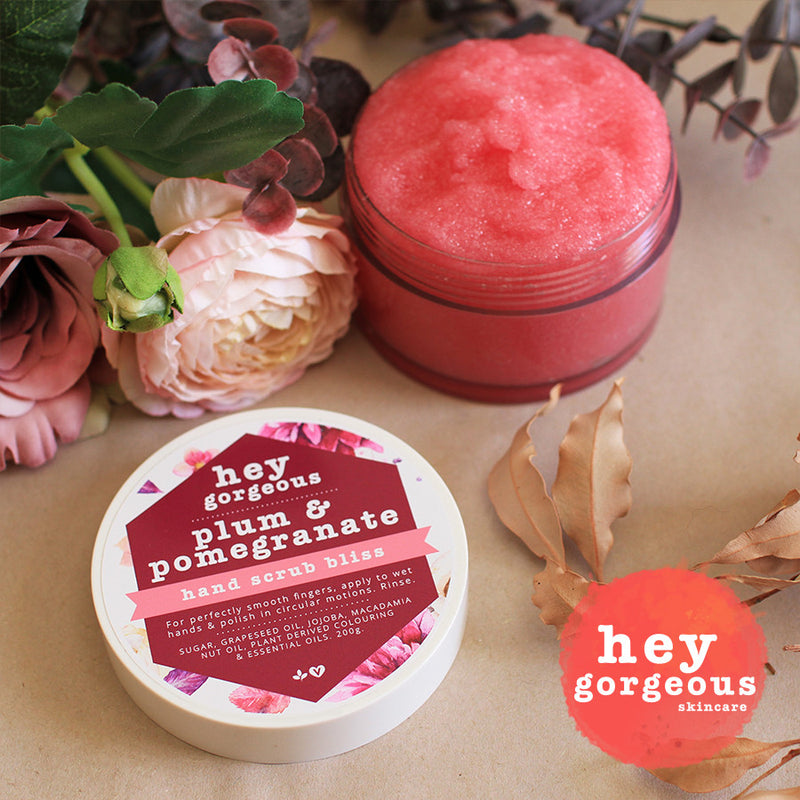 Plum & Pomegranate Hand Scrub Bliss - Hey Gorgeous 
