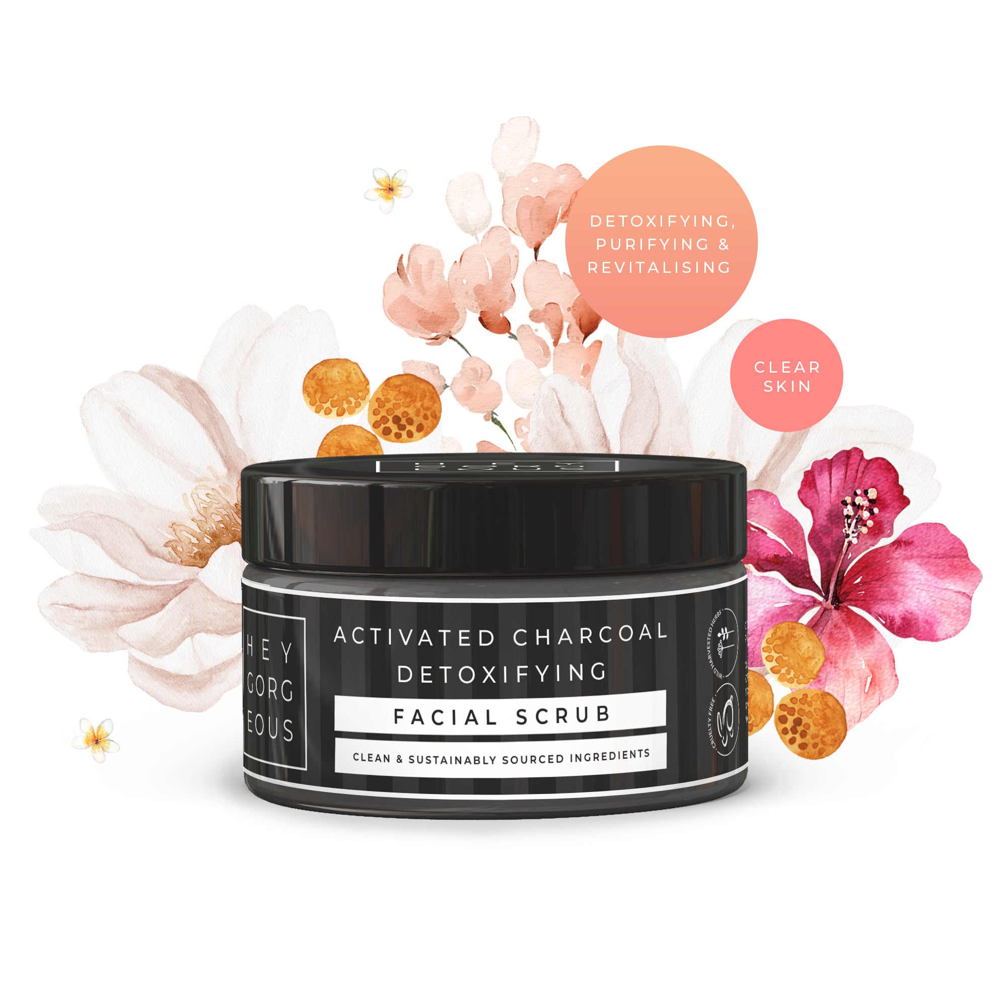 Activated Charcoal Detoxifying Facial Scrub Hey