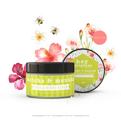 Matcha & Manuka Face & Body Scrub With Brown Rice Flakes